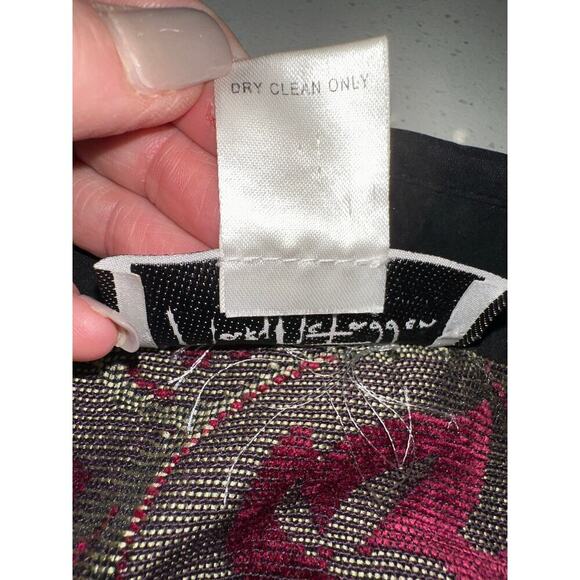 Mary McFadden Jacket Full Zip Tapestry Red Chenille Abstract Ethnic Cultural 1X - Picture 3 of 8